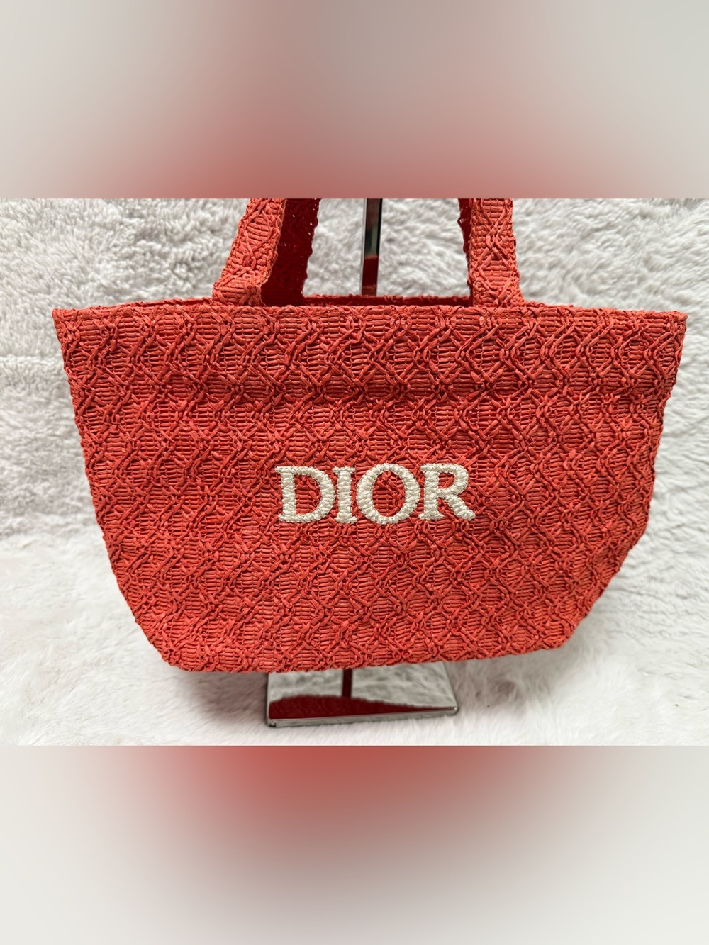 Dior Orange Woven Tote Bag- GWP